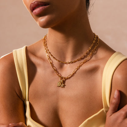 Rolo Circle Figaro Necklace