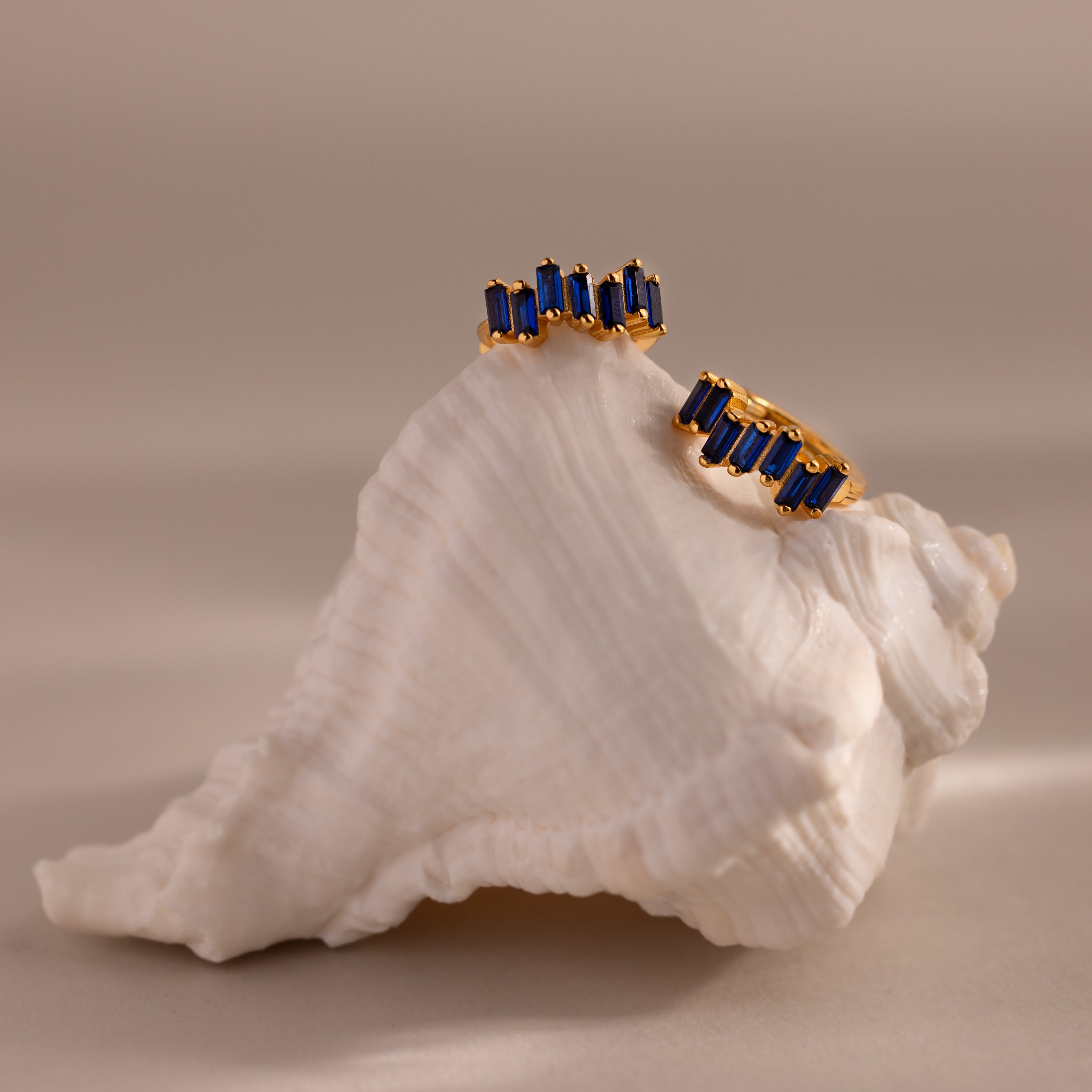 Staggered Baguette Birthstone Huggies
