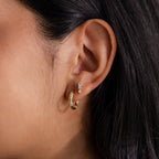 Baguette Birthstone Drop Studs