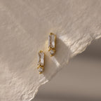 Baguette Birthstone Drop Studs