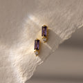 Baguette Birthstone Drop Studs