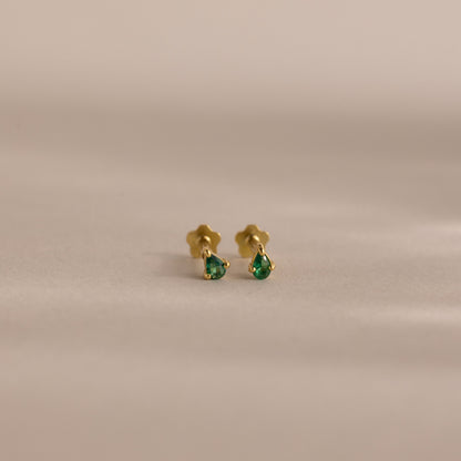 Teardrop Birthstone Flatback Studs