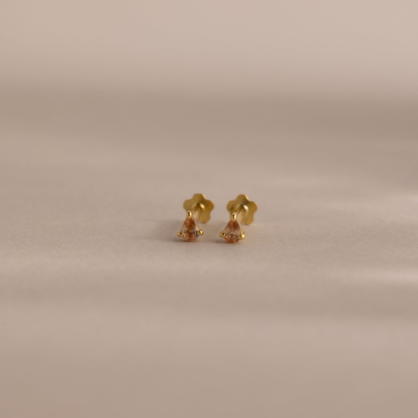 Teardrop Birthstone Flatback Studs
