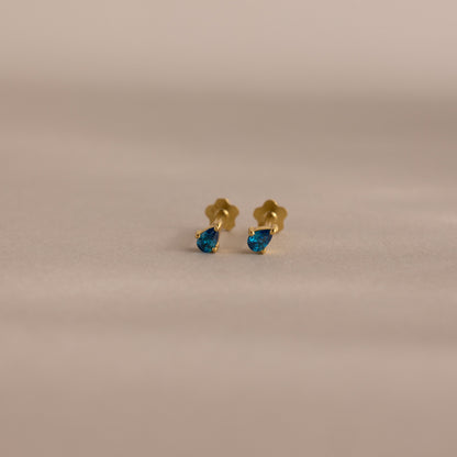 Teardrop Birthstone Flatback Studs
