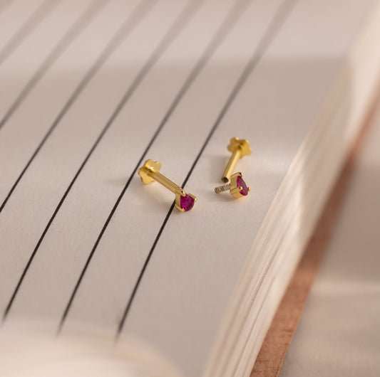 Teardrop Birthstone Flatback Studs