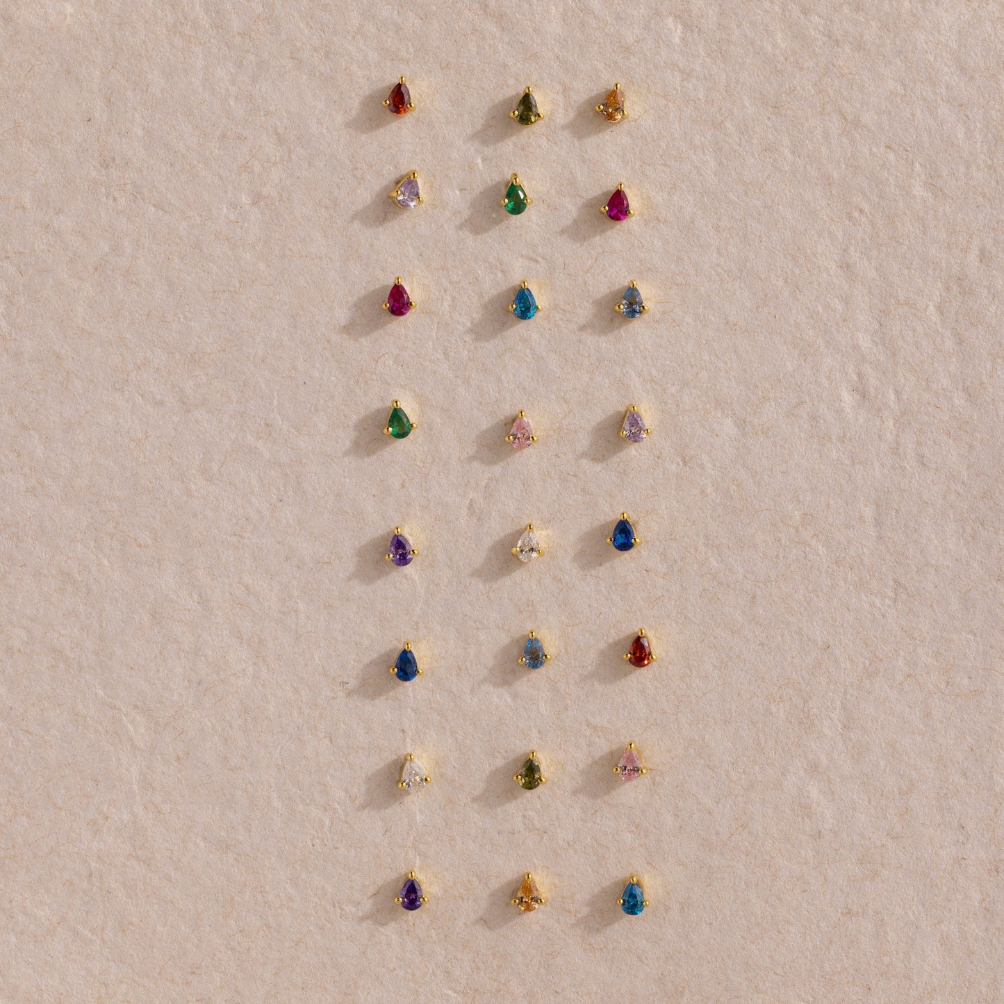 Teardrop Birthstone Flatback Studs