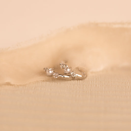 Pearl Diamond Huggies