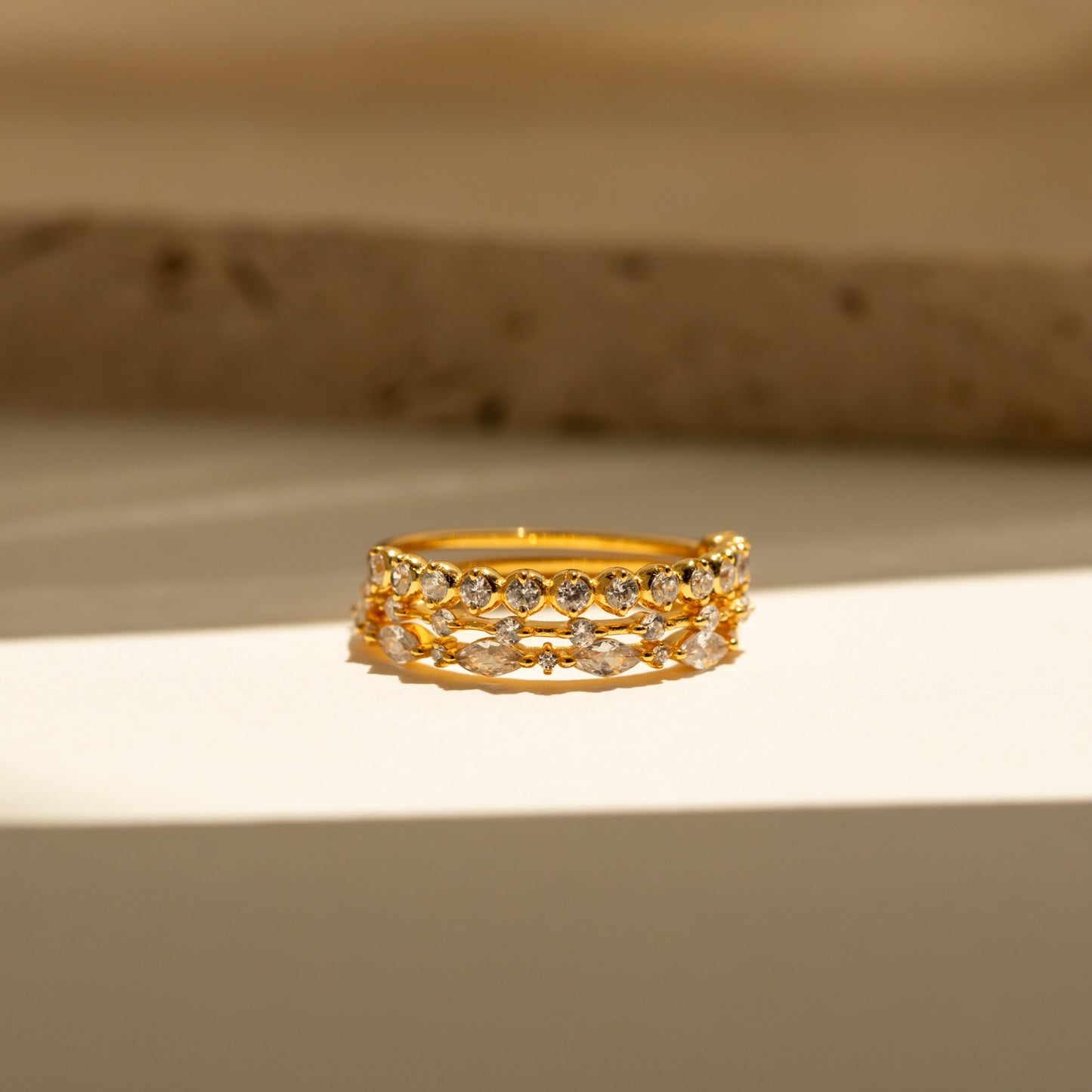 Crystal Stacking Ring Set