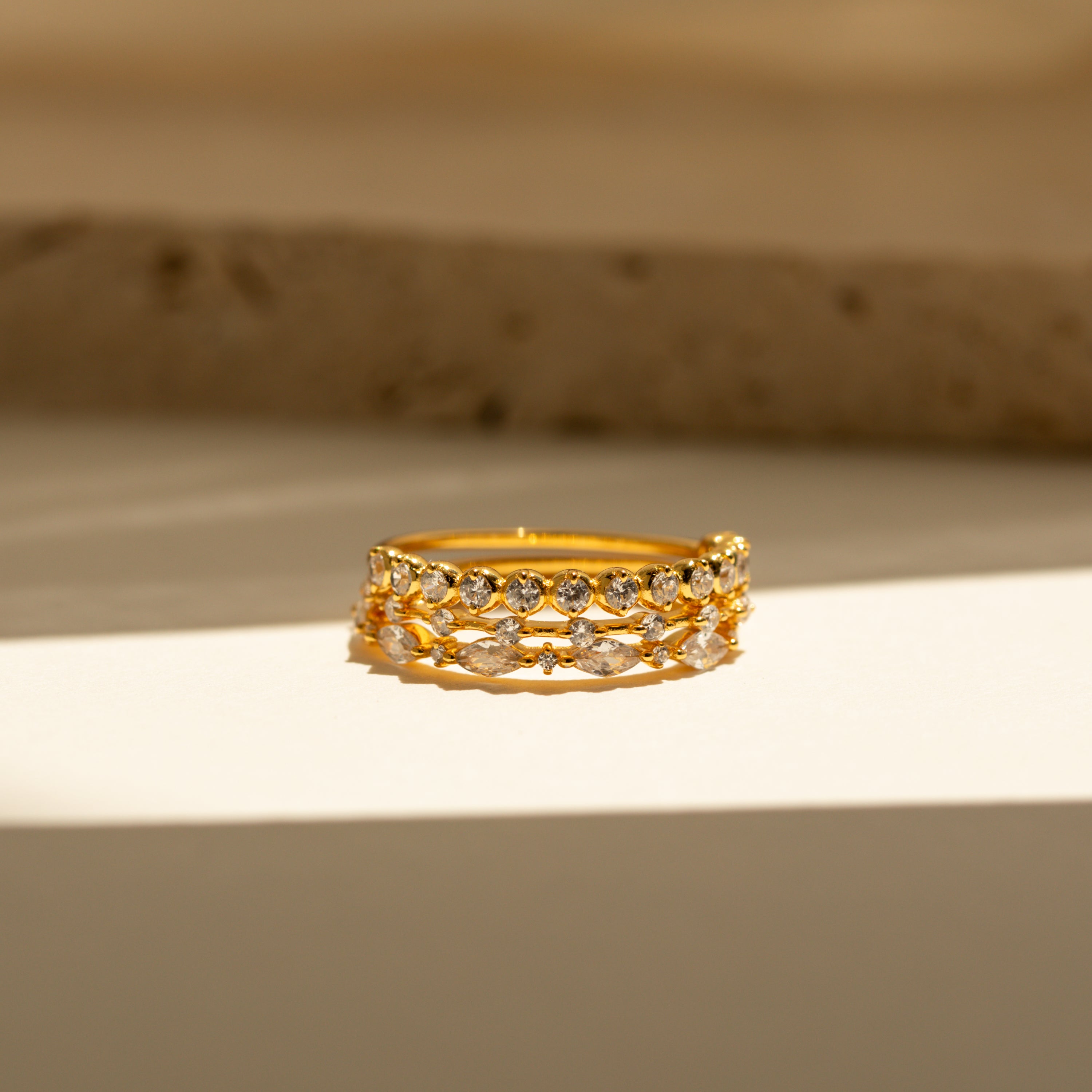 Crystal Stacking Ring Set