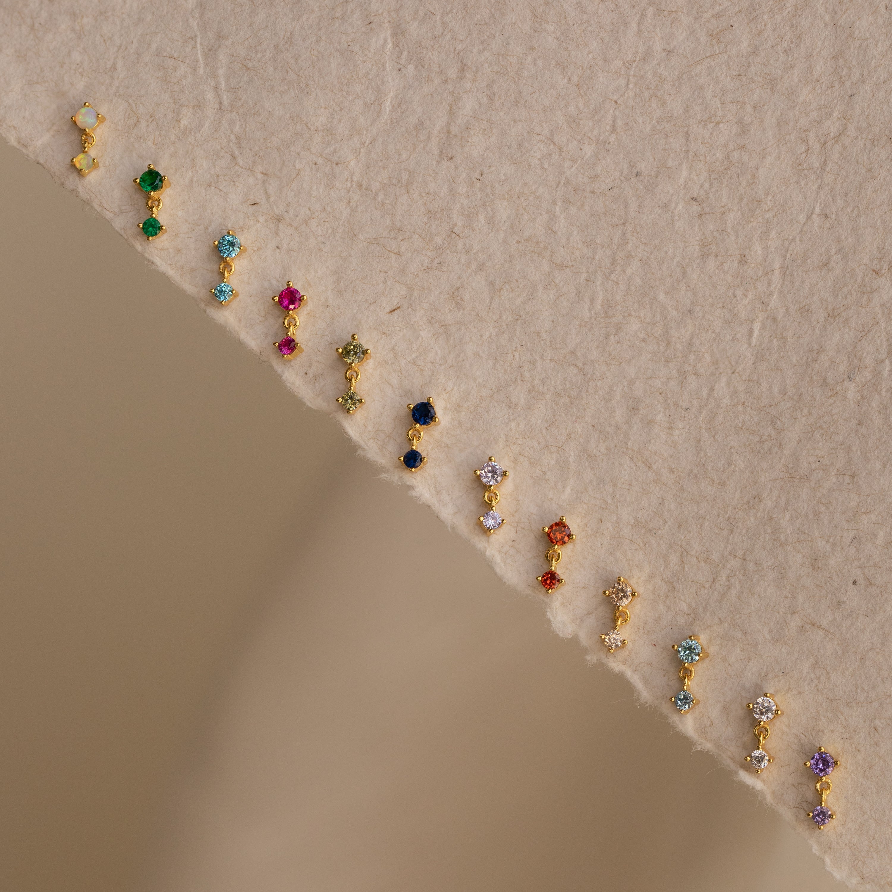Birthstone Drop Studs