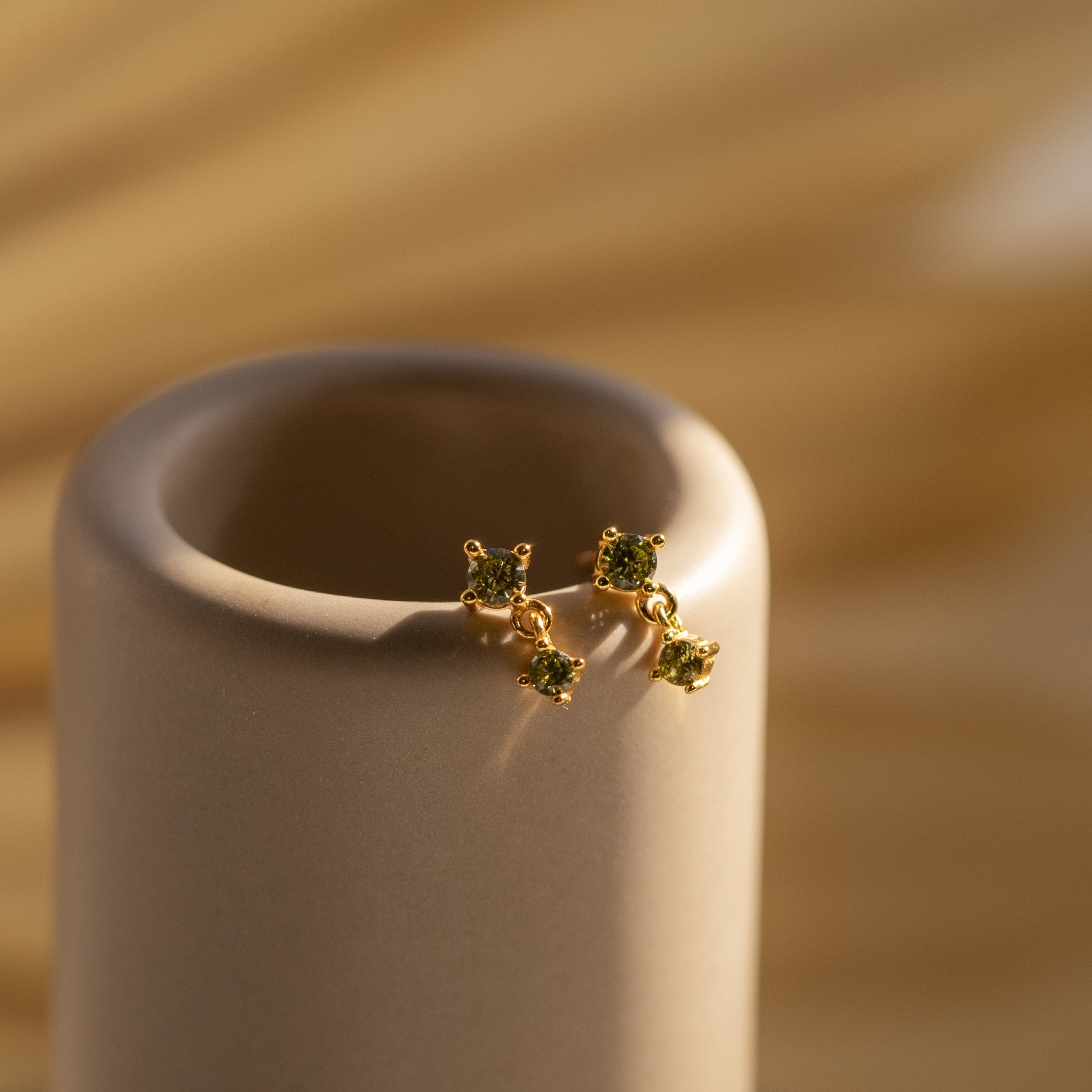 Birthstone Drop Studs