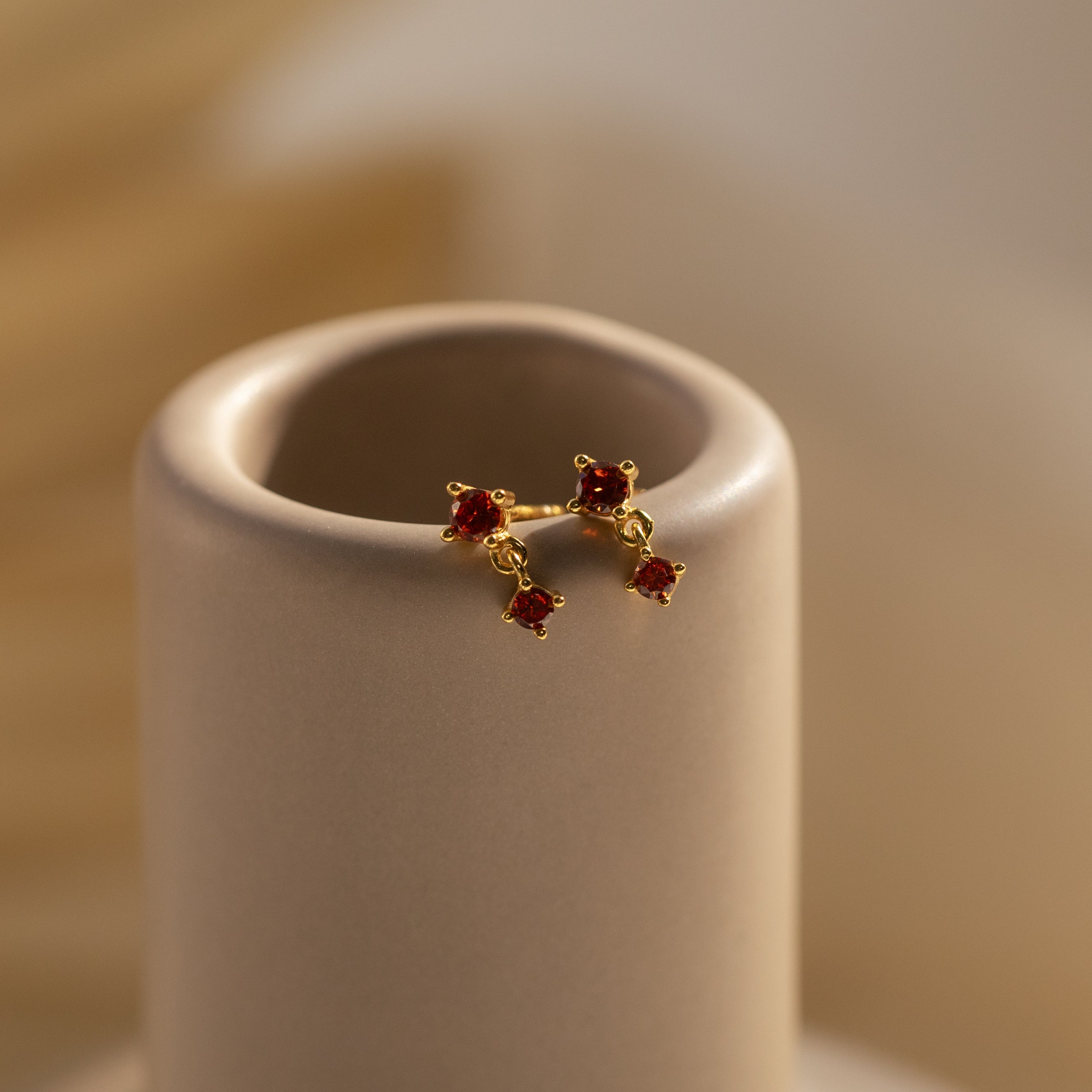 Birthstone Drop Studs