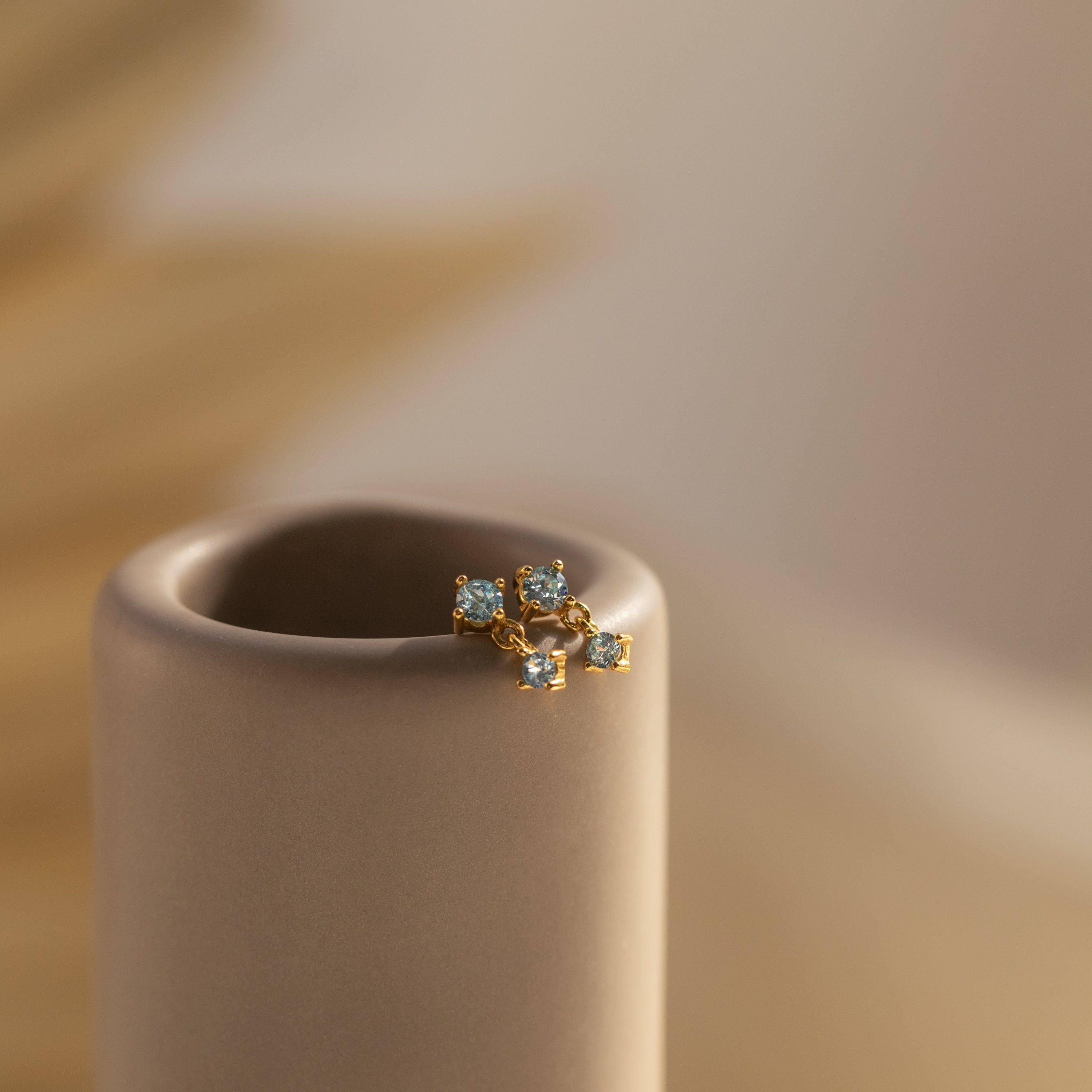 Birthstone Drop Studs