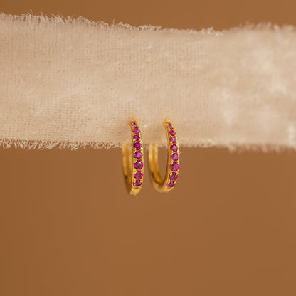 Vera Pave Birthstone Huggies