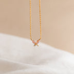 Pink Opal Butterfly Necklace