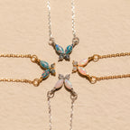 Pink Opal Butterfly Necklace