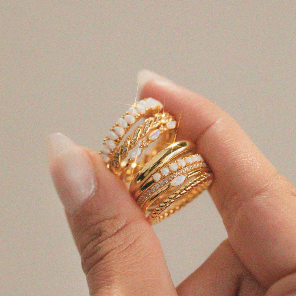 Crescent Opal Ring