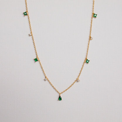 Larissa Emerald Station Necklace