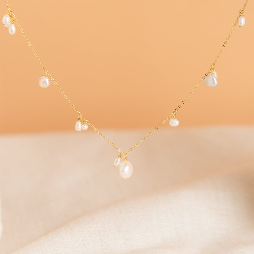 Baroque Pearl Station Necklace