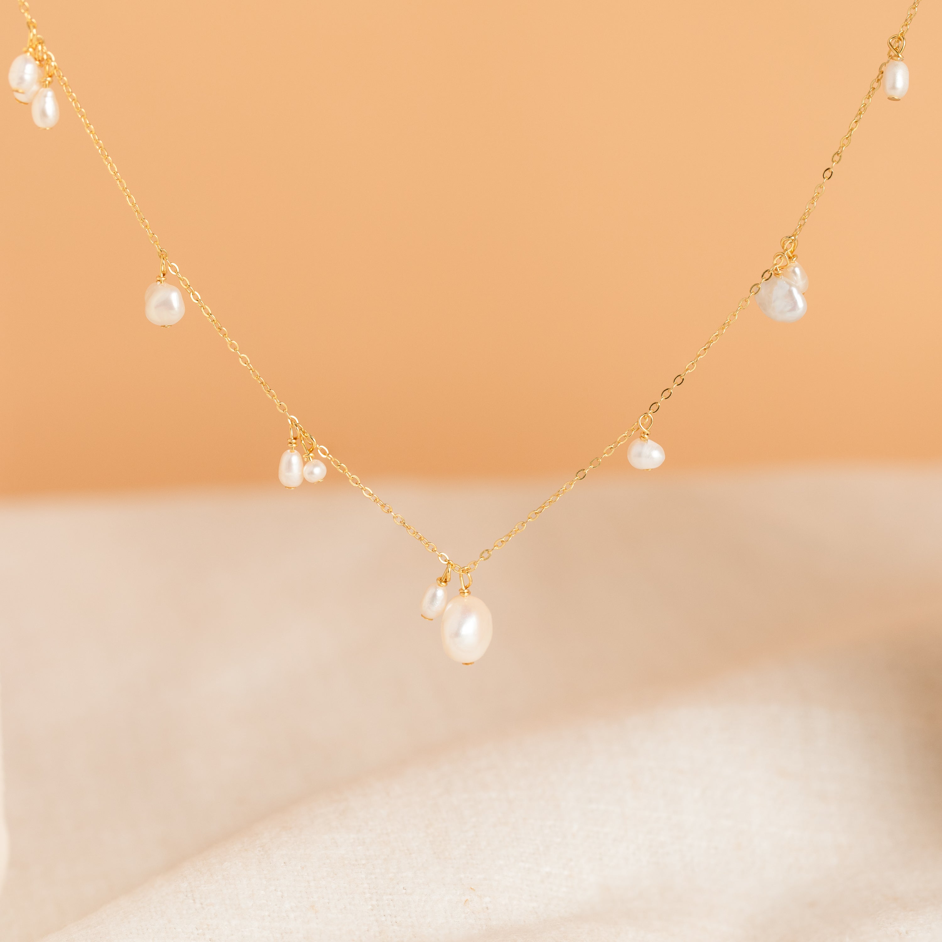 Baroque Pearl Station Necklace
