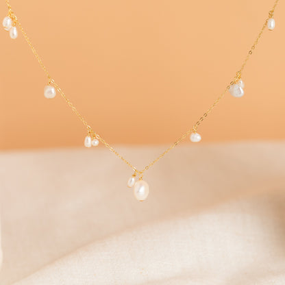 Baroque Pearl Station Necklace