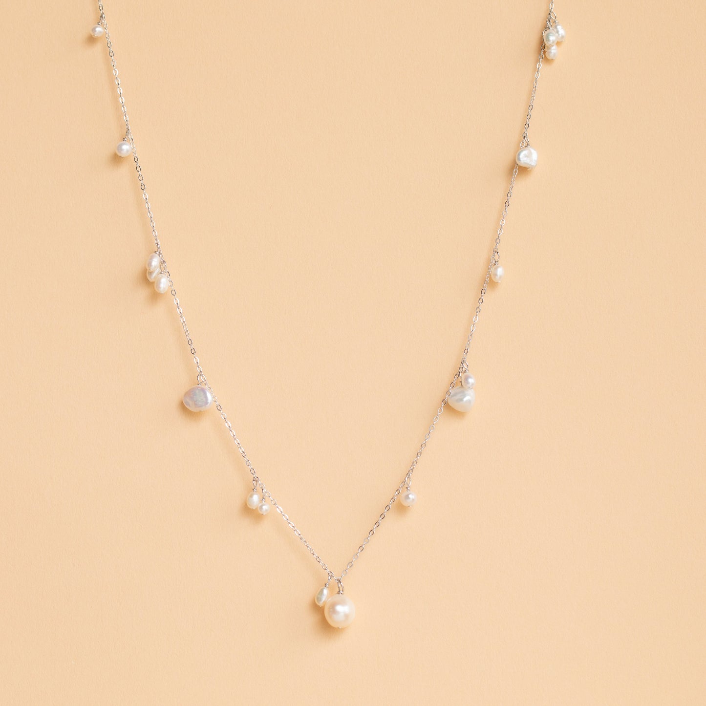 Baroque Pearl Station Necklace