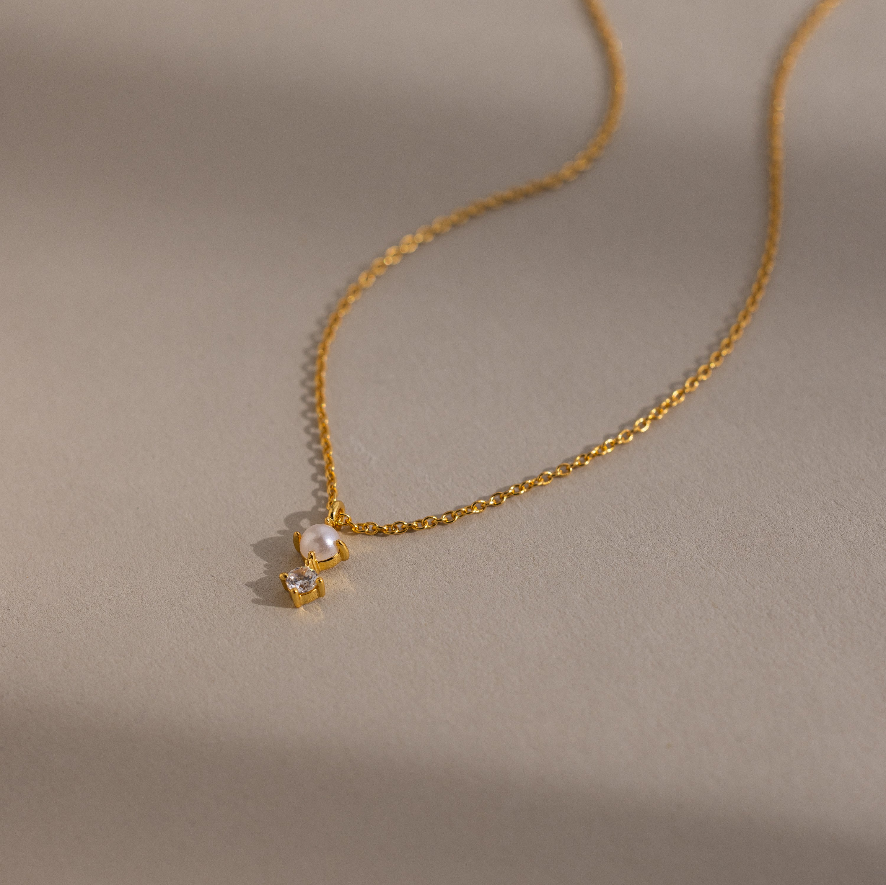 Pearl Diamond Drop Necklace