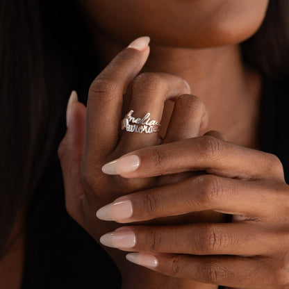 Grace Script Name Ring