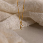 Pearl Diamond Drop Necklace