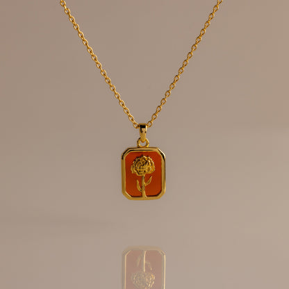 Birth Flower Charm Necklace