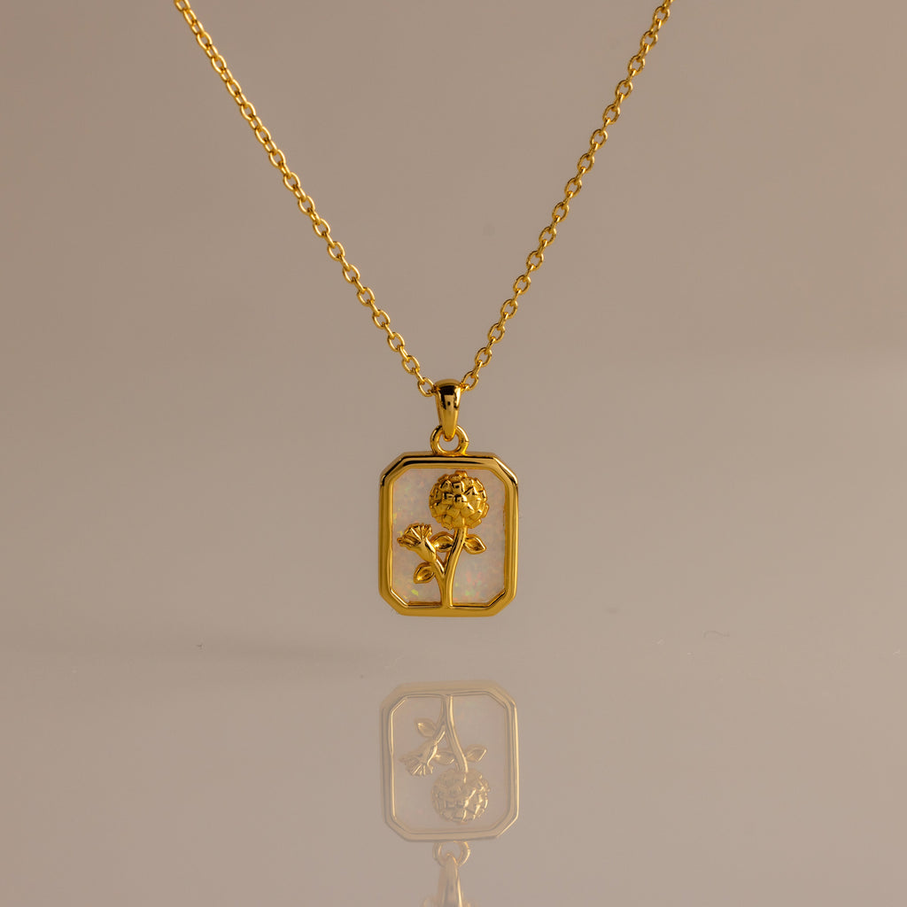 Birth Flower Charm Necklace