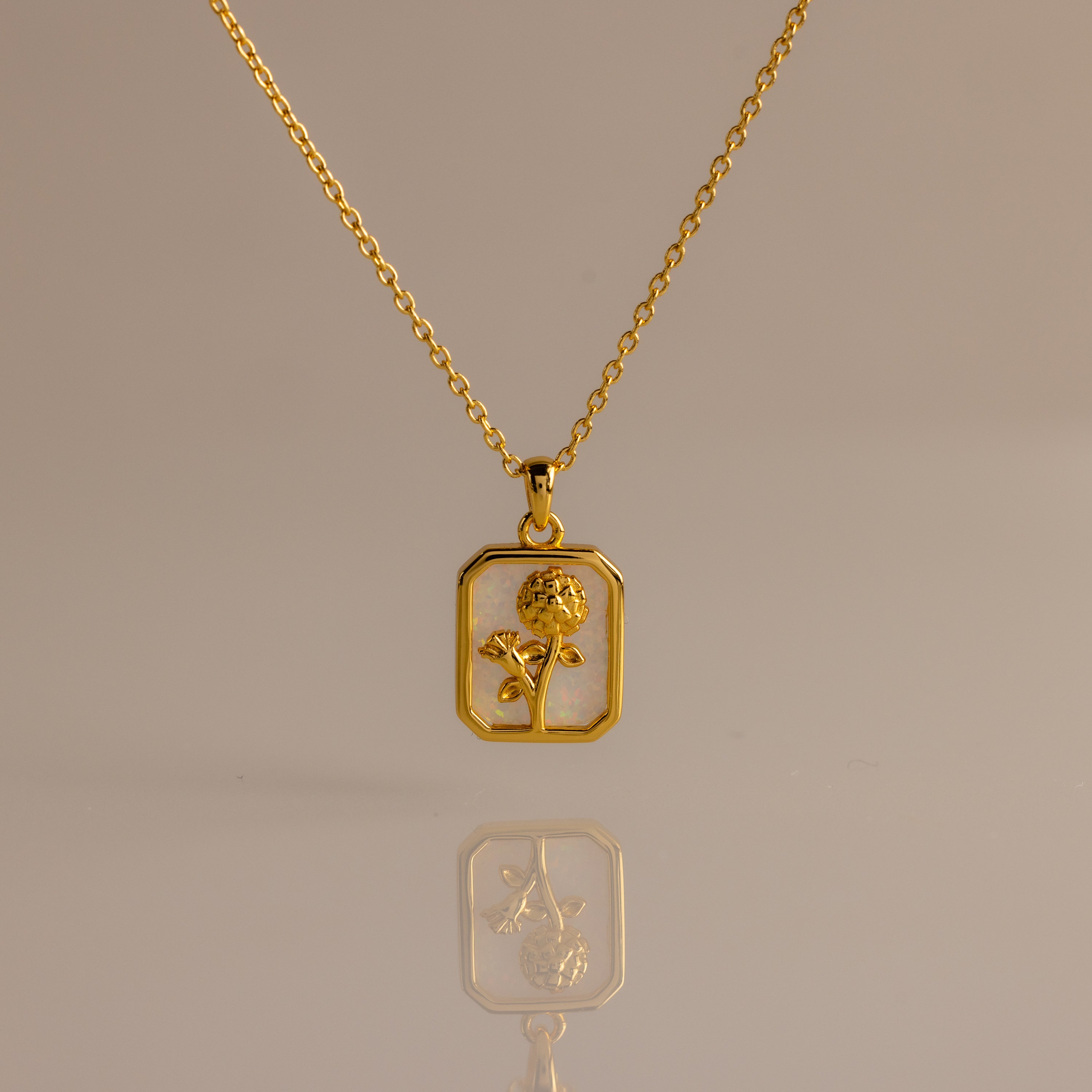 Birth Flower Charm Necklace