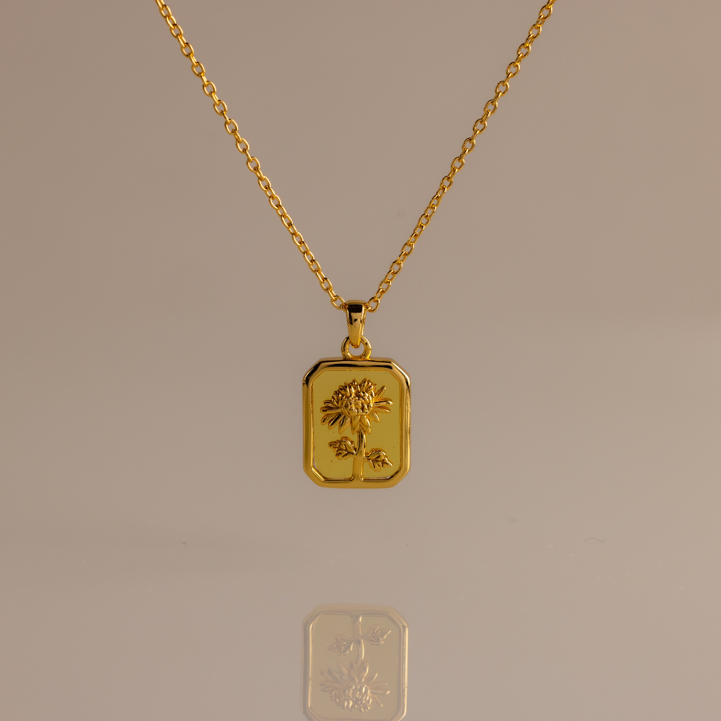 Birth Flower Charm Necklace