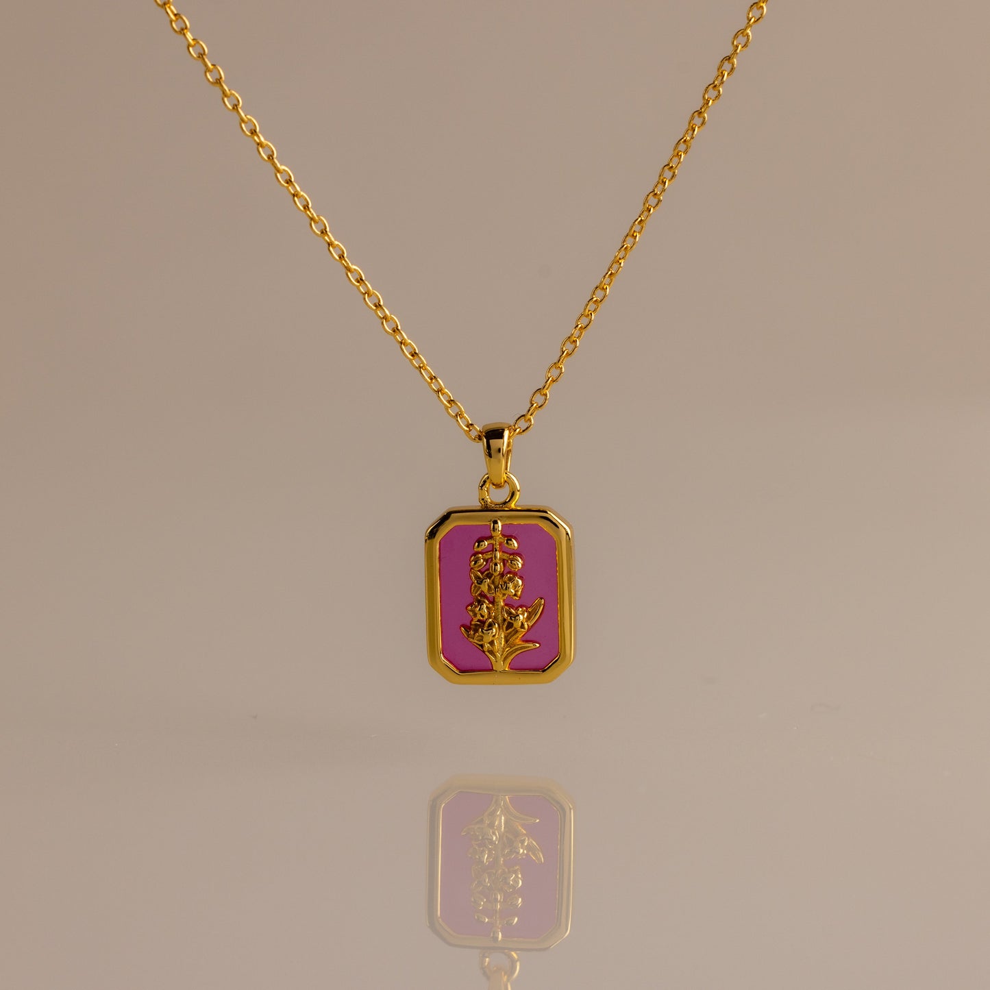 Birth Flower Charm Necklace