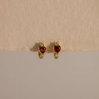Birthstone Heart Hoops