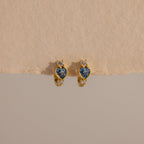 Birthstone Heart Hoops