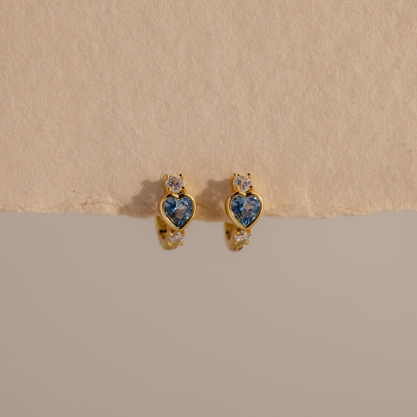 Birthstone Heart Hoops