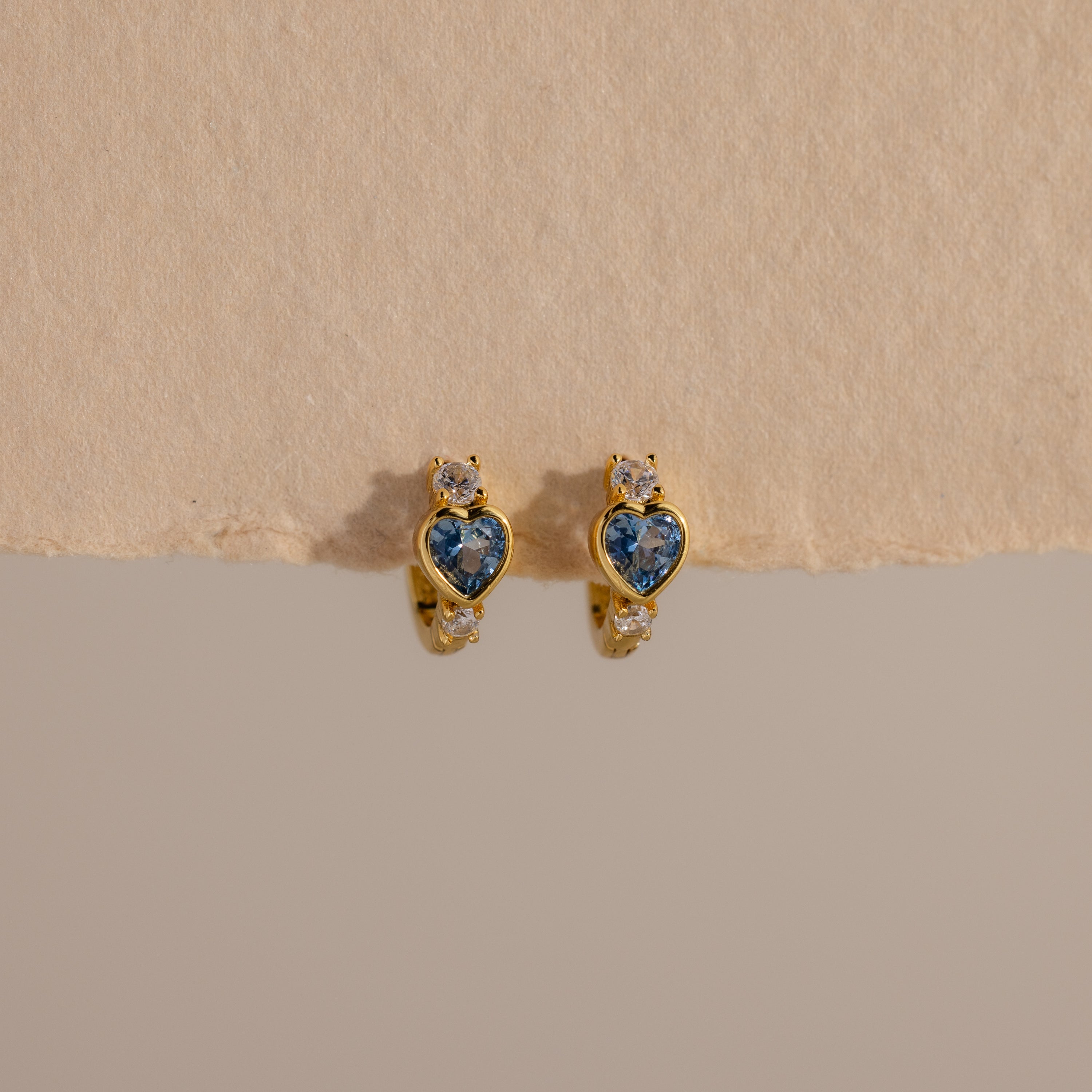 Birthstone Heart Hoops