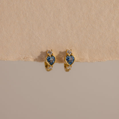 Birthstone Heart Hoops