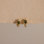 Birthstone Heart Hoops