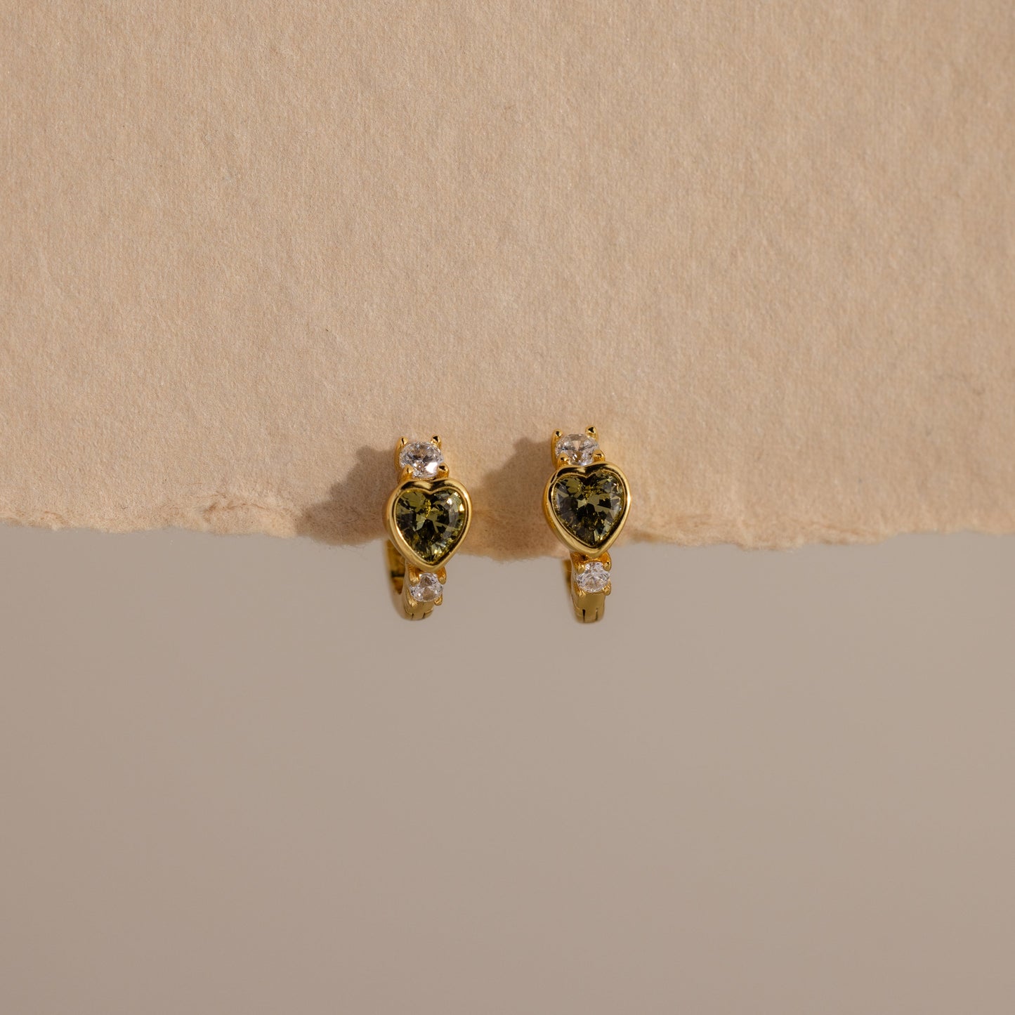 Birthstone Heart Hoops