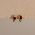 Birthstone Heart Hoops