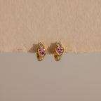Birthstone Heart Hoops