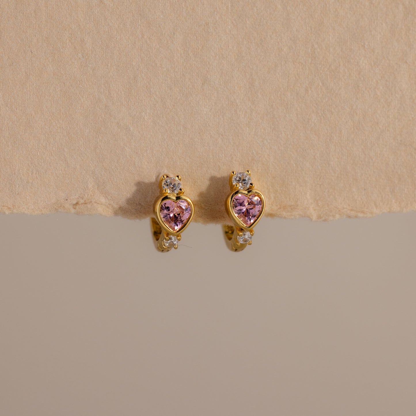 Birthstone Heart Hoops