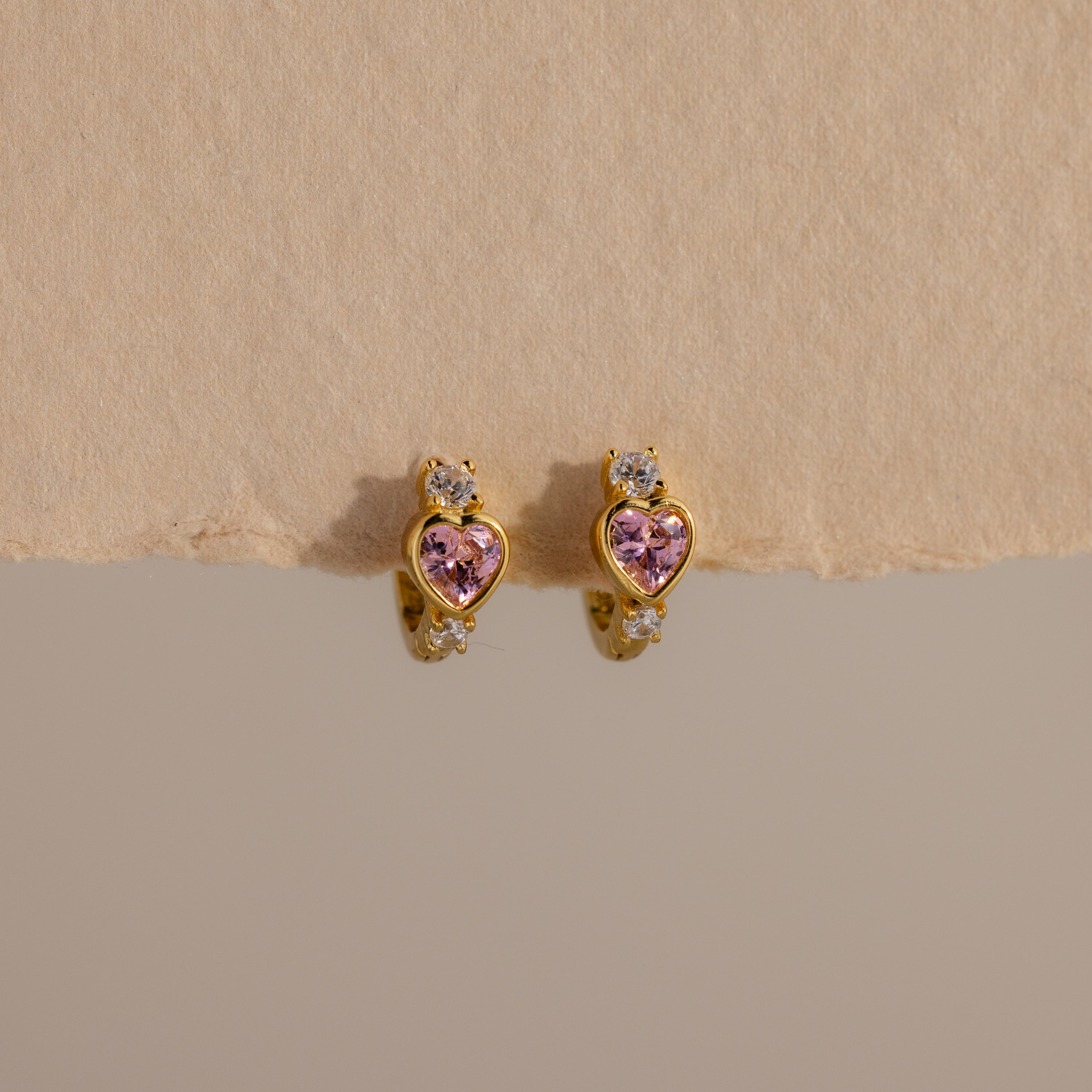 Birthstone Heart Hoops