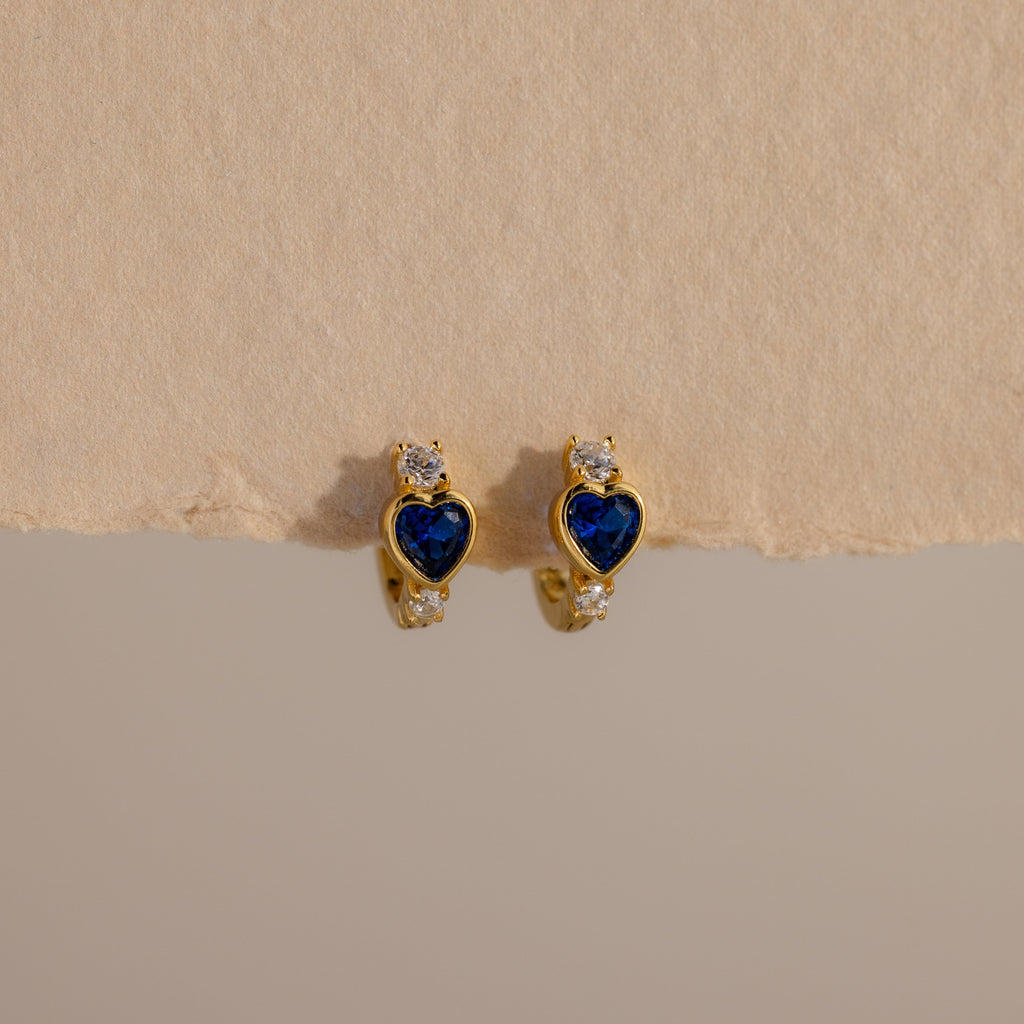 Birthstone Heart Hoops