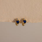 Birthstone Heart Hoops