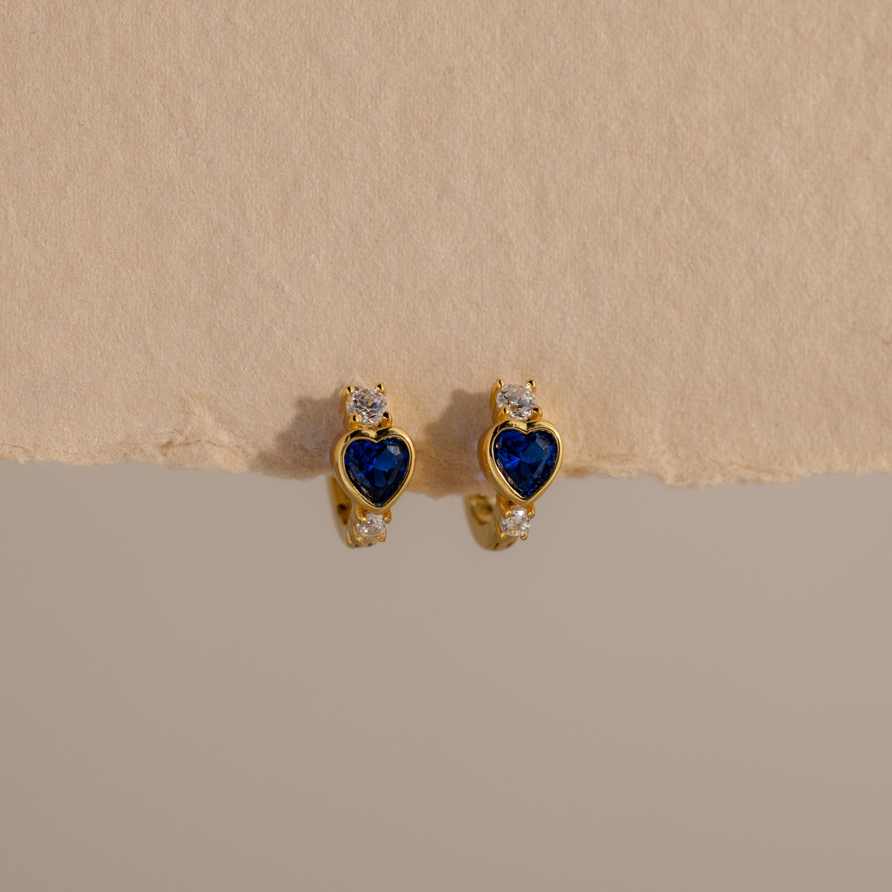 Birthstone Heart Hoops
