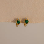 Birthstone Heart Hoops