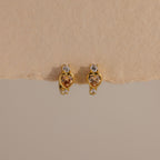 Birthstone Heart Hoops